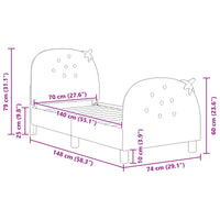 Struttura letto per bambini con testata Rosa 70 x 140 cm 42011069