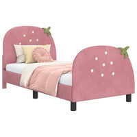 Struttura letto bambini con testata Rosa 80 x 160 cm Velluto 42011070
