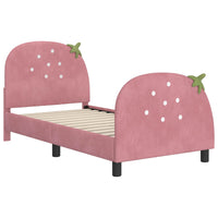 Struttura letto bambini con testata Rosa 80 x 160 cm Velluto 42011070