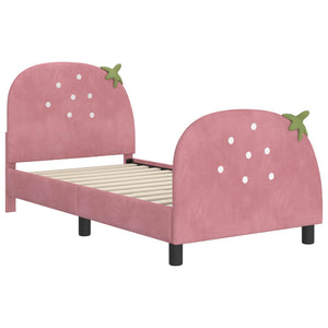 Struttura letto bambini con testata Rosa 80 x 160 cm Velluto 42011070