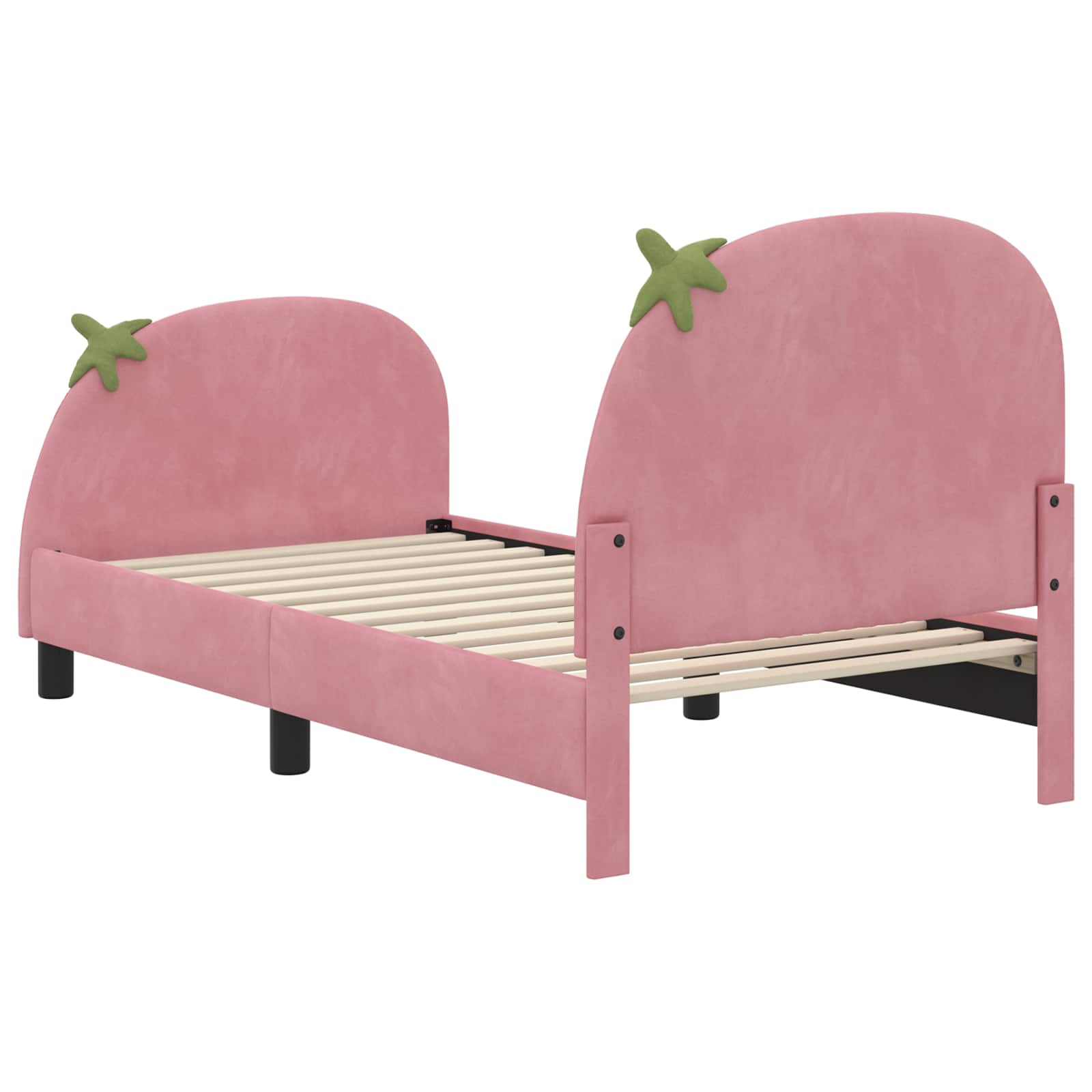 Struttura letto bambini con testata Rosa 80 x 160 cm Velluto 42011070