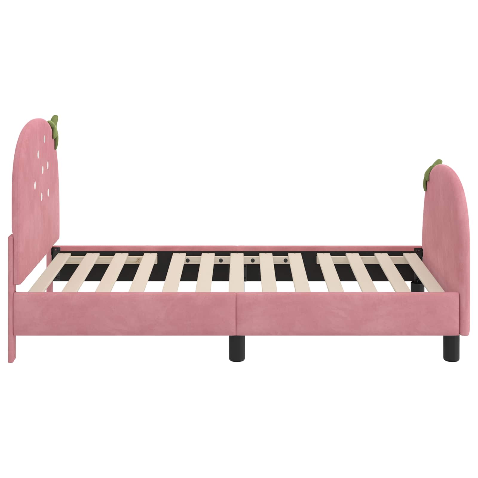 Struttura letto bambini con testata Rosa 80 x 160 cm Velluto 42011070