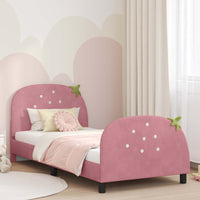 Struttura letto bambini con testata Rosa 80 x 200 cm Velluto