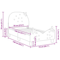 Struttura letto per bambini con testata Rosa 70 x 140 cm 42011074