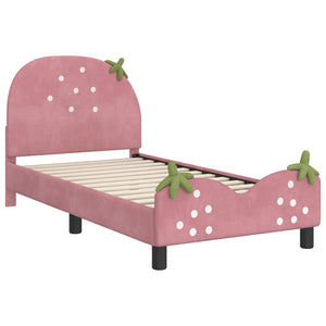 Struttura letto bambini con testata Rosa 80 x 160 cm Velluto 42011075