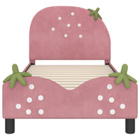 Struttura letto bambini con testata Rosa 80 x 160 cm Velluto 42011075