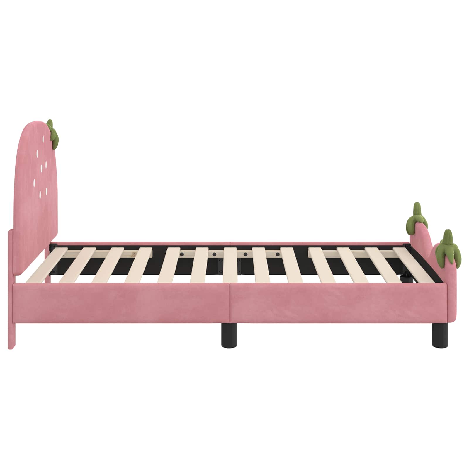 Struttura letto bambini con testata Rosa 80 x 160 cm Velluto 42011075