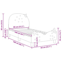 Struttura letto bambini con testata Rosa 80 x 160 cm Velluto 42011075