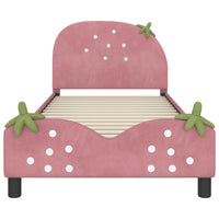 Struttura letto bambini con testata Rosa 90 x 200 cm Velluto 42011078