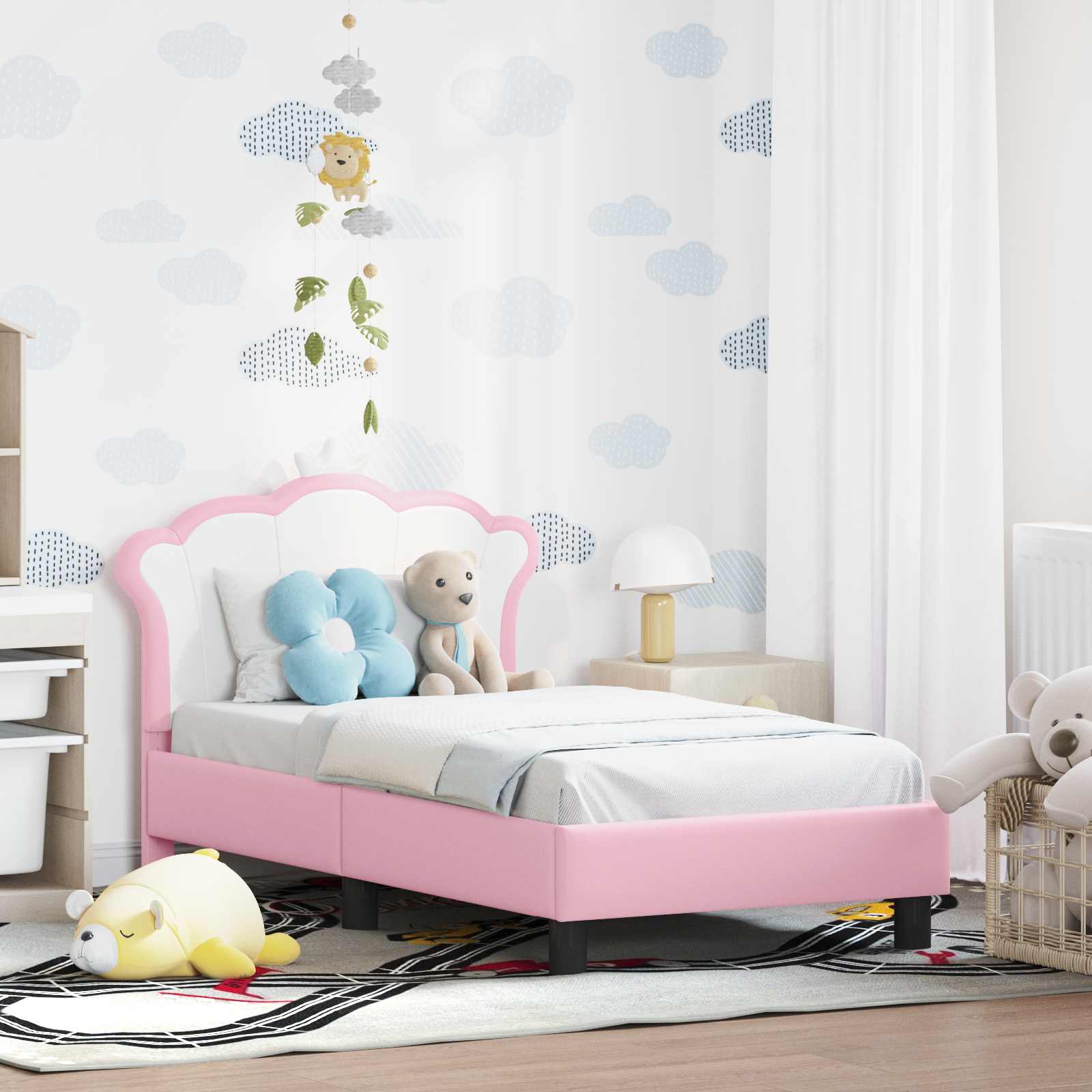 Struttura letto per bambini con testata Rosa 70 x 140 cm PU 42011079