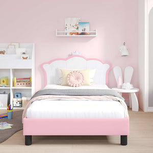 Struttura letto bambini con testata Rosa 90 x 190 cm PU 42011082