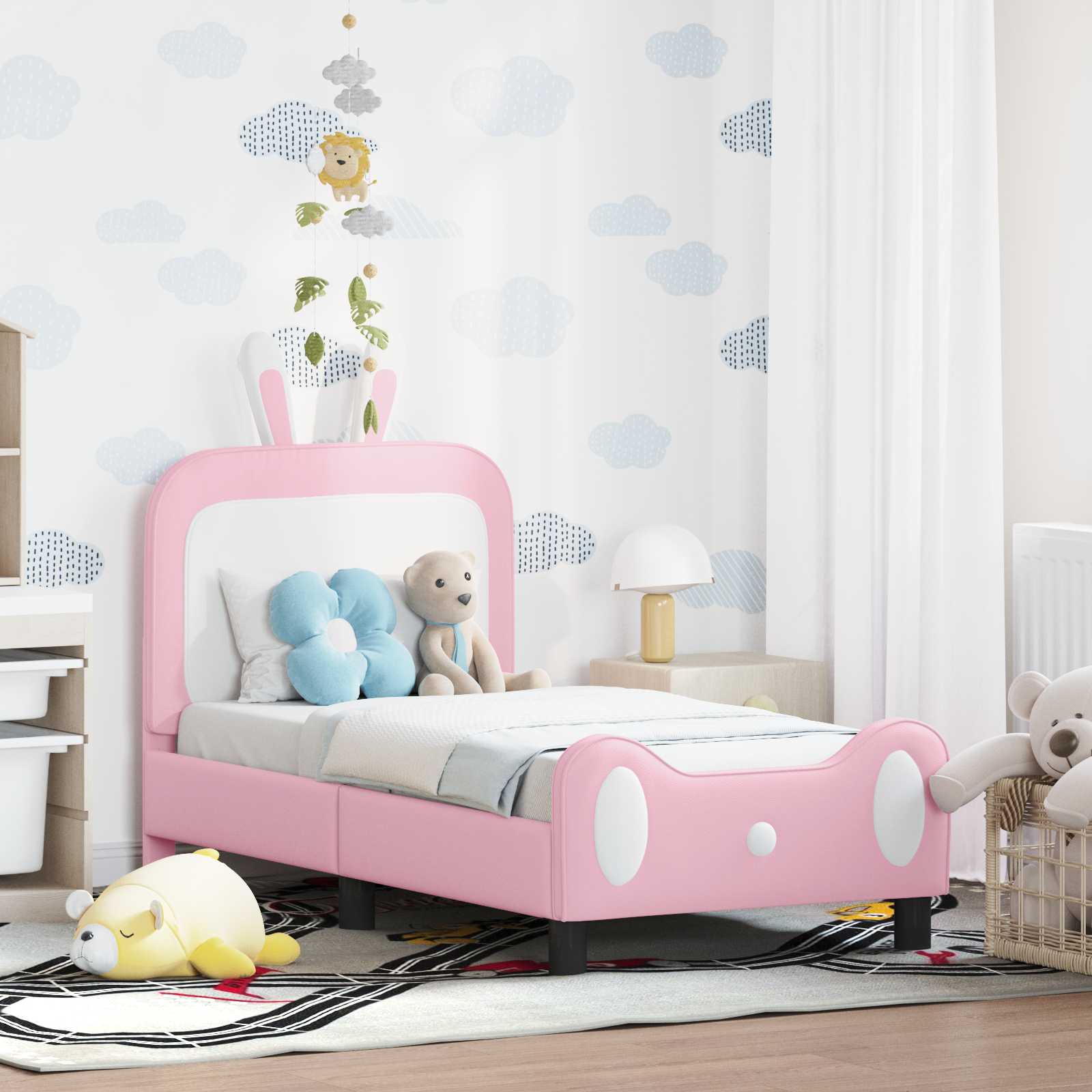 Struttura letto per bambini con testata Rosa 70 x 140 cm PU 42011084