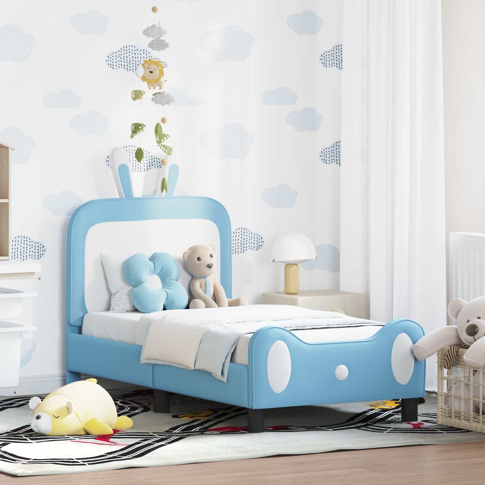 Struttura letto per bambini con testata Blu 70 x 140 cm PU 42011085