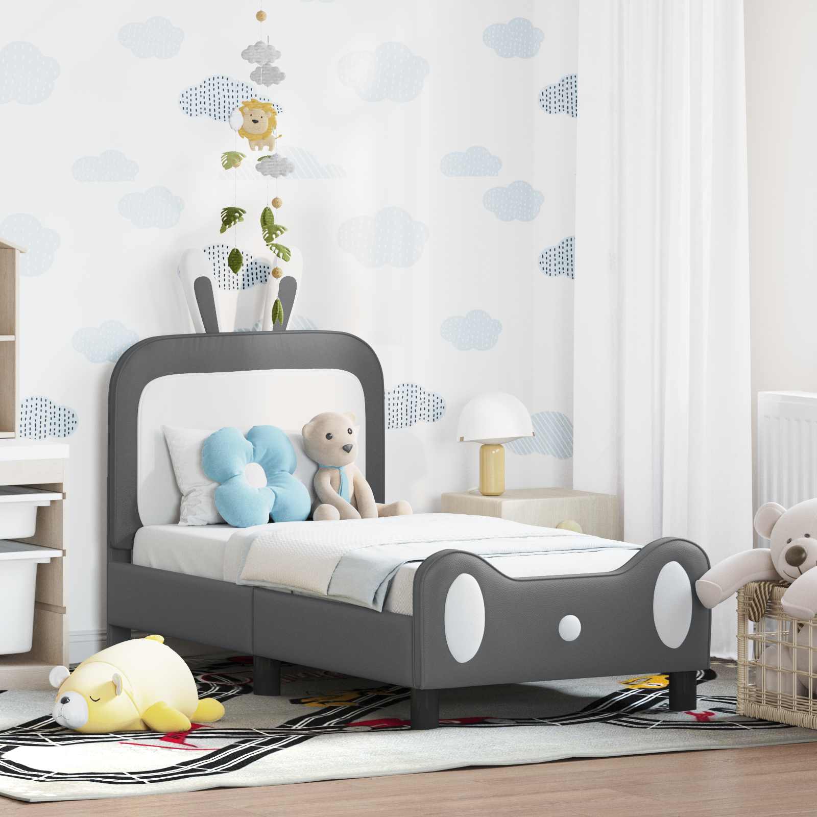 Struttura letto per bambini con testata Grigio chiaro 42011086