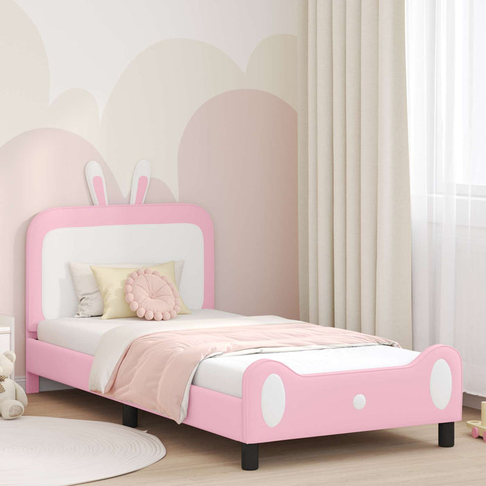 Struttura letto bambini con testata Rosa 90 x 190 cm PU