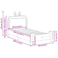 Struttura letto bambini con testata Rosa 90 x 190 cm PU 42011093