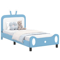 Struttura letto bambini con testata Blu 90 x 190 cm PU