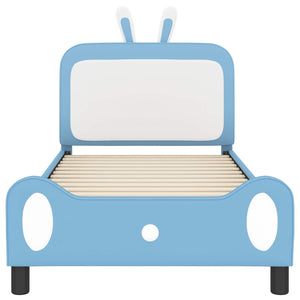 Struttura letto bambini con testata Blu 90 x 190 cm PU
