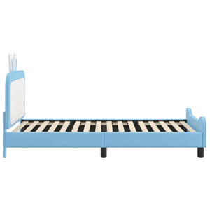 Struttura letto bambini con testata Blu 90 x 190 cm PU