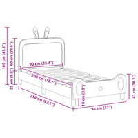 Struttura letto bambini con testata Rosa 90 x 200 cm PU 42011096