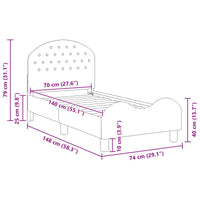 Struttura letto per bambini con testata Grigio chiaro 42011099