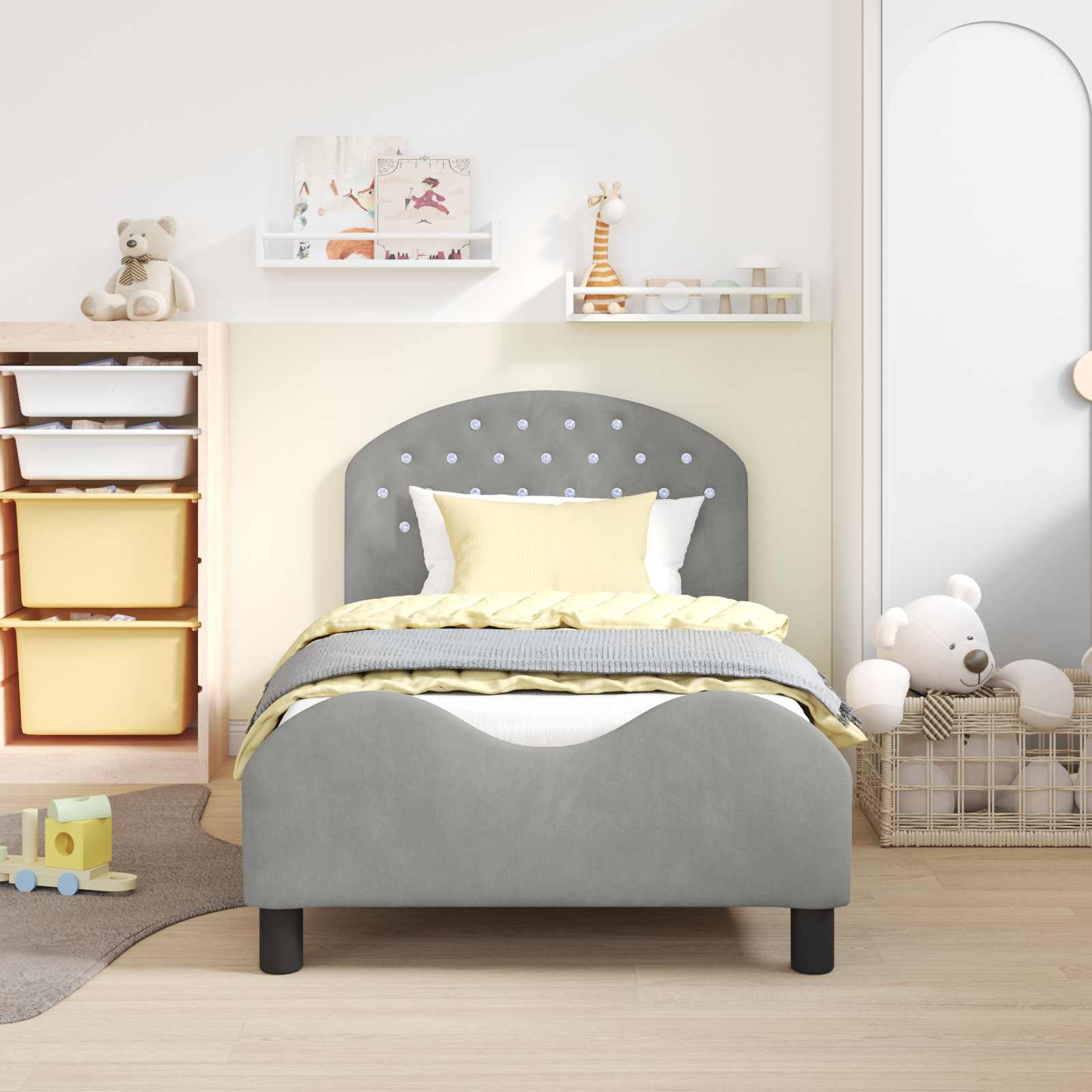 Struttura letto bambini con testata Grigio chiaro 80 x 160 cm 42011106