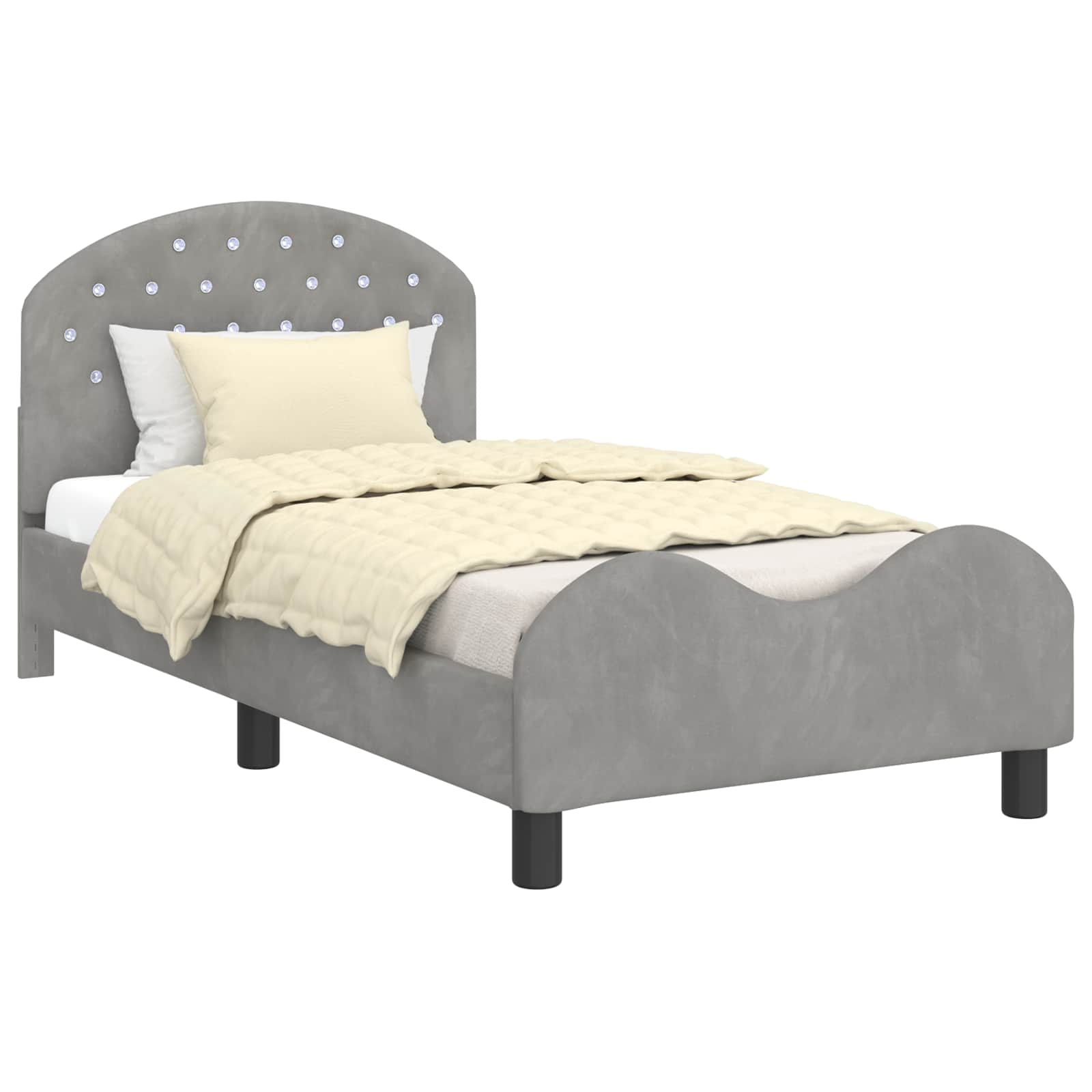 Struttura letto bambini con testata Grigio chiaro 80 x 160 cm 42011106
