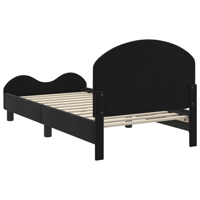 Struttura letto bambini con testata Nero 80 x 160 cm Velluto 42011108