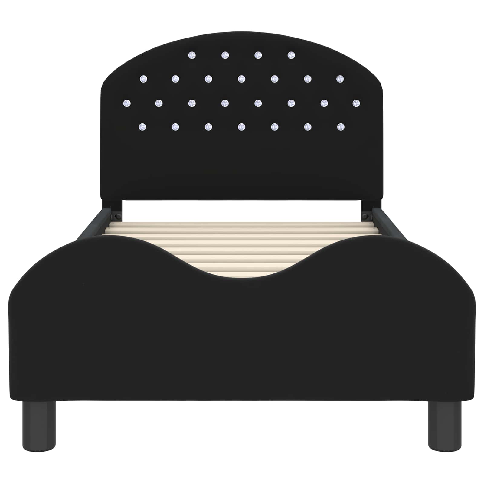 Struttura letto bambini con testata Nero 80 x 160 cm Velluto 42011108