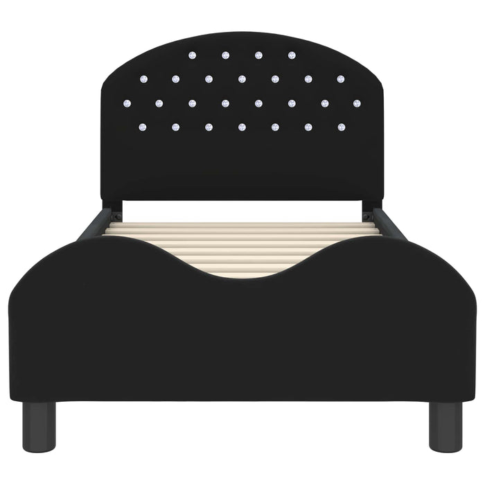 Struttura letto bambini con testata Nero 80 x 160 cm Velluto 42011108