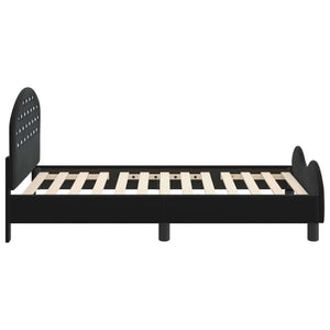 Struttura letto bambini con testata Nero 80 x 160 cm Velluto 42011108