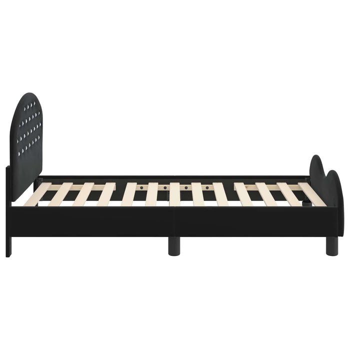 Struttura letto bambini con testata Nero 80 x 160 cm Velluto 42011108