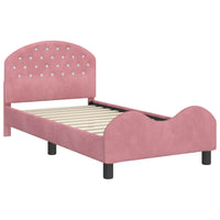 Struttura letto bambini con testata Rosa 80 x 160 cm Velluto 42011109