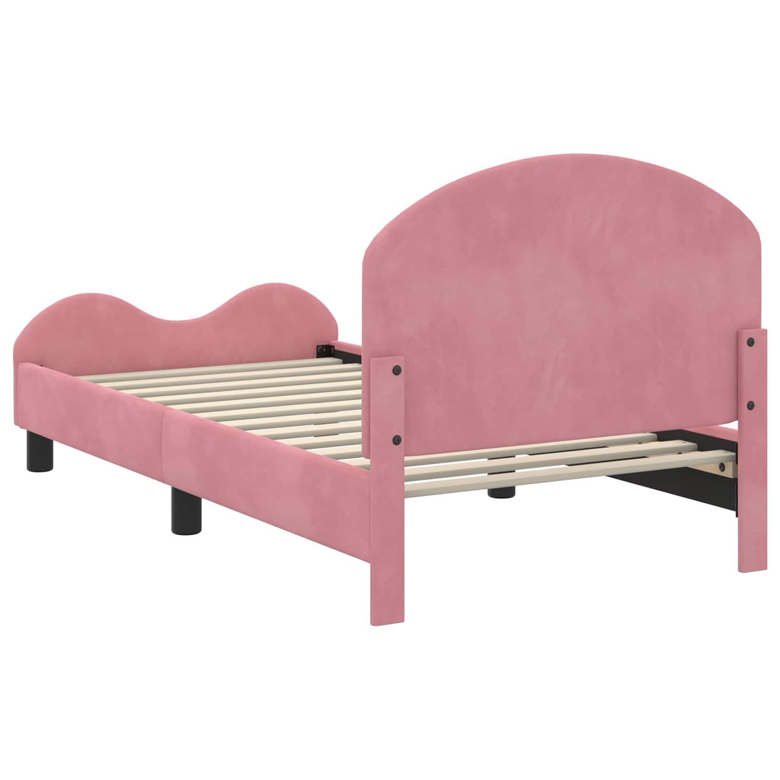 Struttura letto bambini con testata Rosa 80 x 160 cm Velluto 42011109