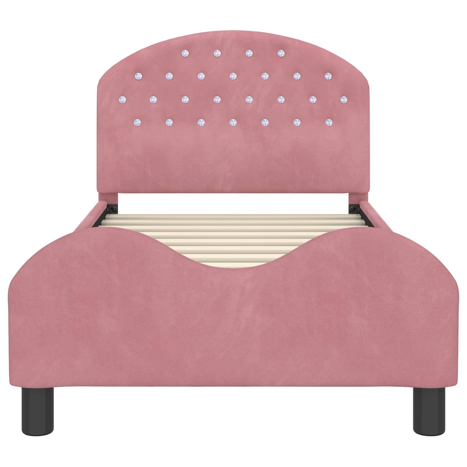 Struttura letto bambini con testata Rosa 80 x 160 cm Velluto 42011109