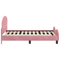 Struttura letto bambini con testata Rosa 80 x 160 cm Velluto 42011109