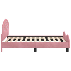 Struttura letto bambini con testata Rosa 80 x 160 cm Velluto 42011109