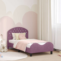 Struttura letto bambini con testata Viola 80 x 160 cm Velluto 42011110