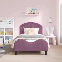 Struttura letto bambini con testata Viola 80 x 160 cm Velluto 42011110