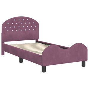 Struttura letto bambini con testata Viola 80 x 160 cm Velluto 42011110