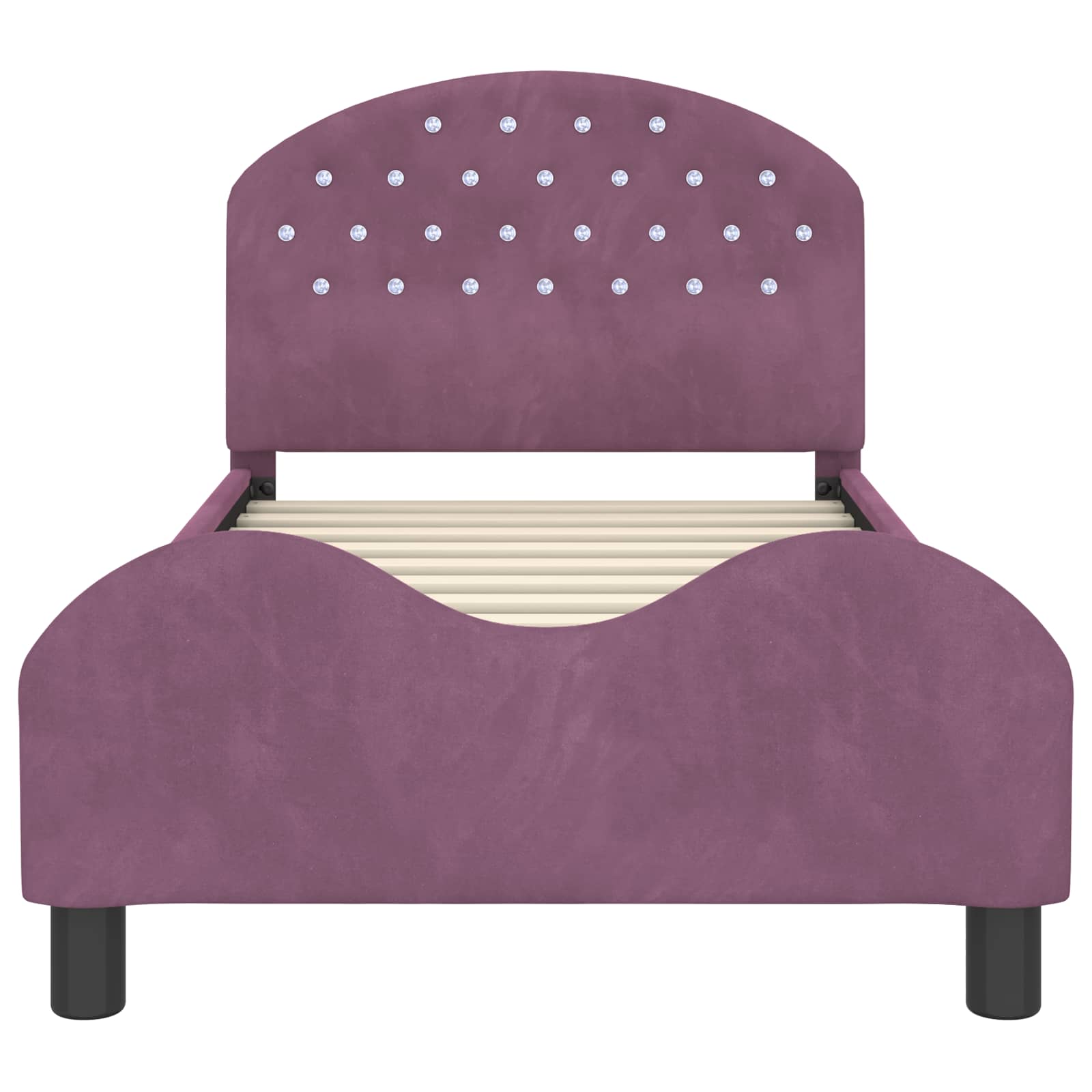 Struttura letto bambini con testata Viola 80 x 160 cm Velluto 42011110