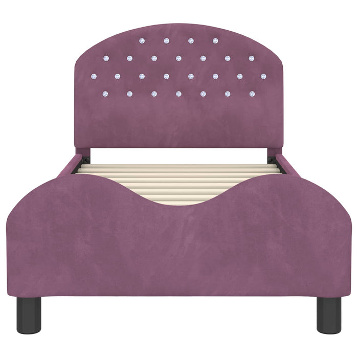 Struttura letto bambini con testata Viola 80 x 160 cm Velluto 42011110