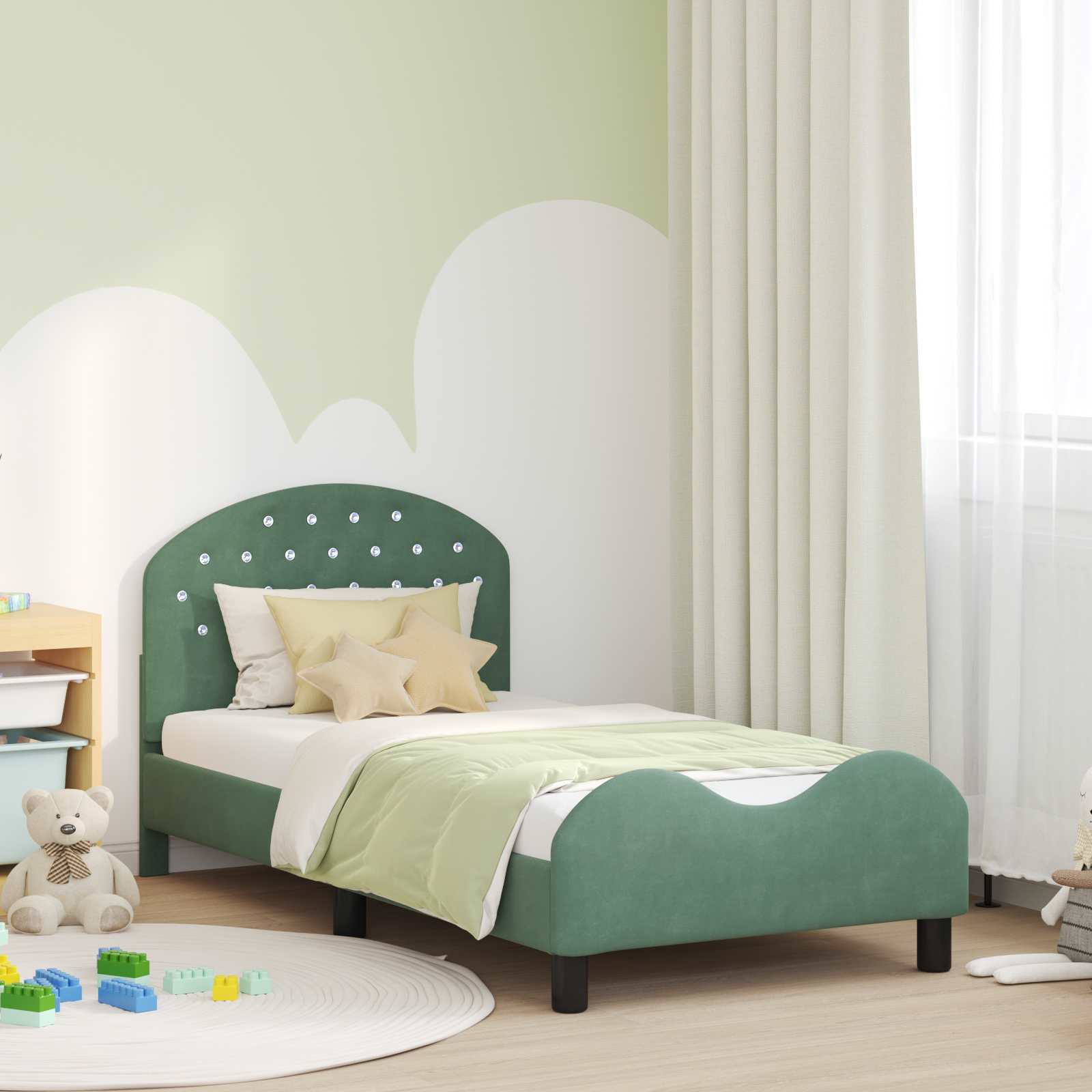 Struttura letto bambini con testata Verde Mare 80 x 160 cm 42011111