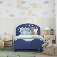 Struttura letto bambini con testata Blu Polizia 80 x 160 cm 42011112