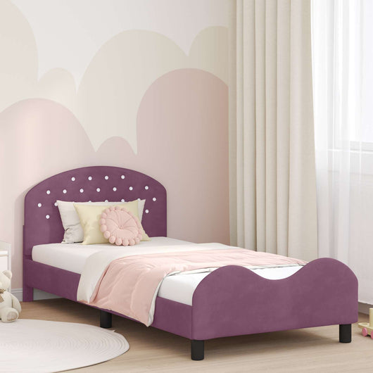 Struttura letto bambini con testata Viola 80 x 200 cm Velluto 42011117