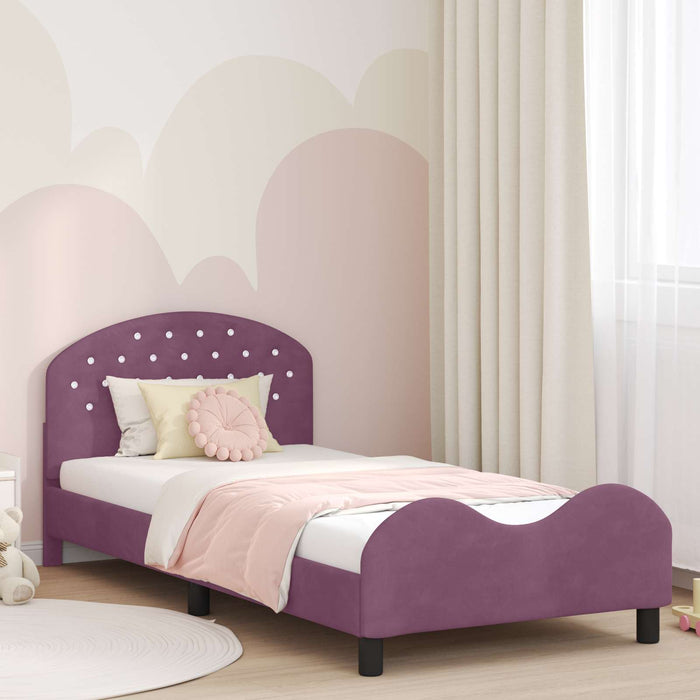 Struttura letto bambini con testata Viola 80 x 200 cm Velluto 42011117