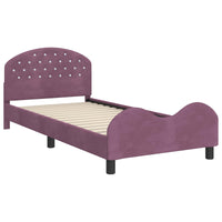 Struttura letto bambini con testata Viola 80 x 200 cm Velluto 42011117