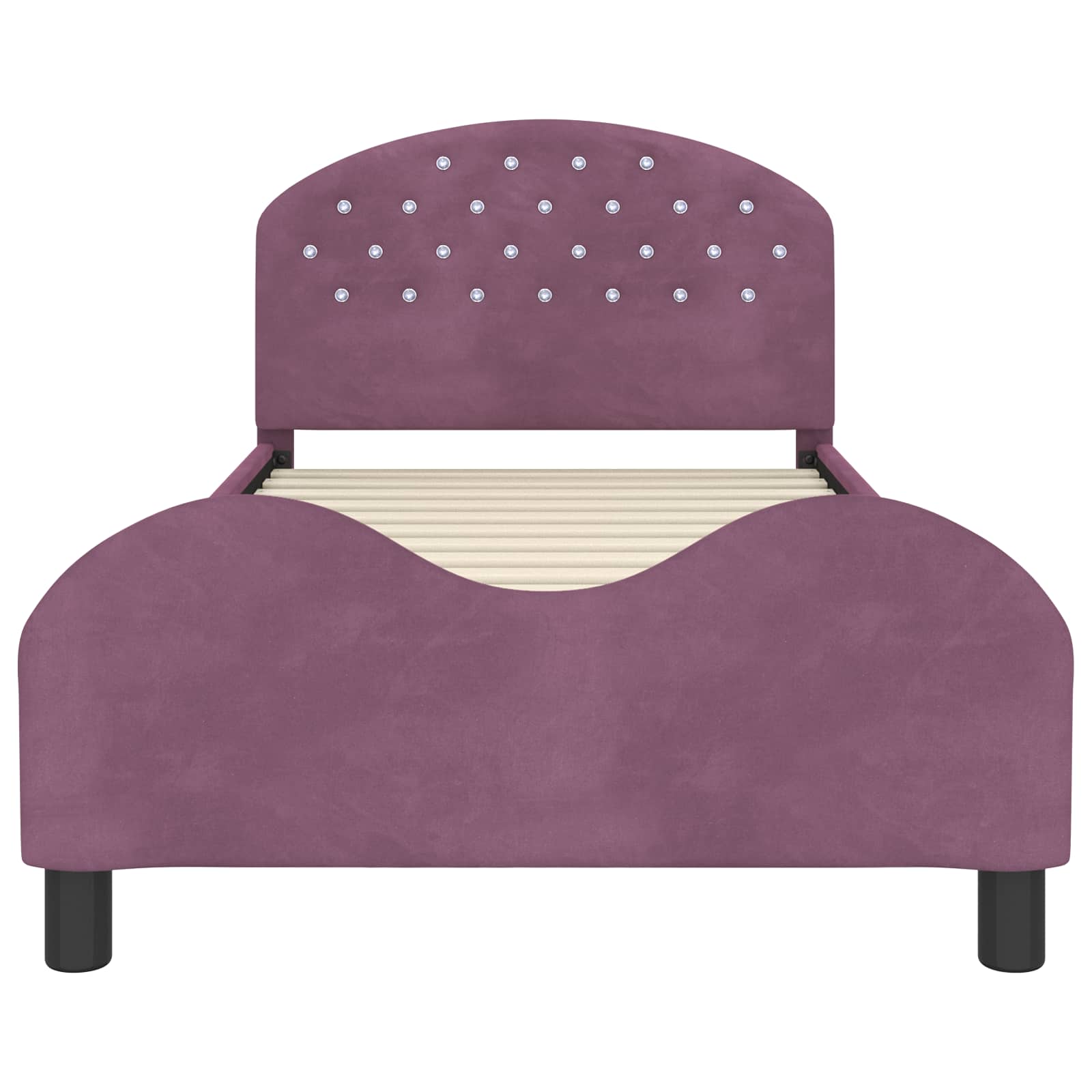 Struttura letto bambini con testata Viola 80 x 200 cm Velluto 42011117