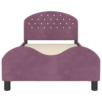 Struttura letto bambini con testata Viola 80 x 200 cm Velluto 42011117