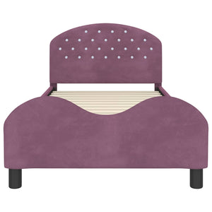 Struttura letto bambini con testata Viola 80 x 200 cm Velluto 42011117